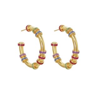 Daniela Salcedo MINI GLITTER CANDONGAS rainbow colors hoop earings New